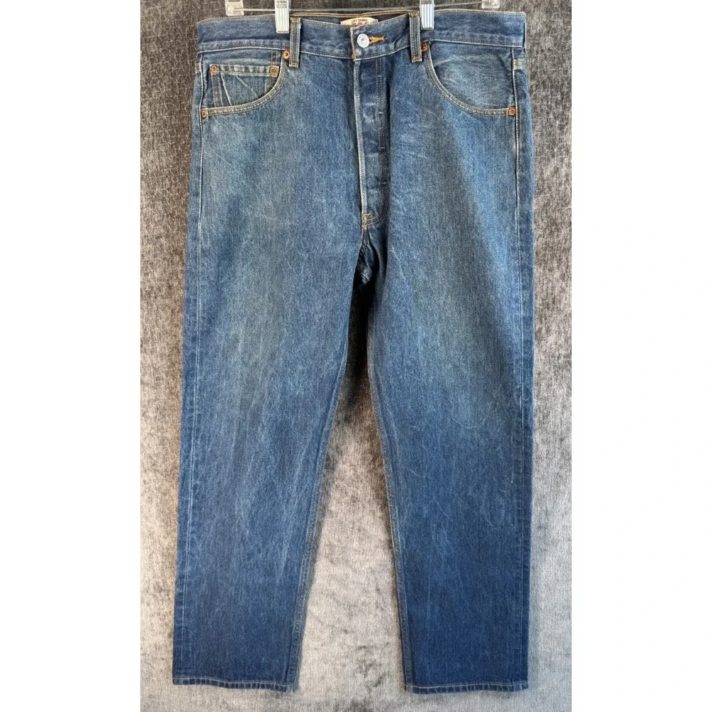 36x34 Levi's 501 Original Vintage Straight Leg Button-Fly Jeans Blue 100% Cotton